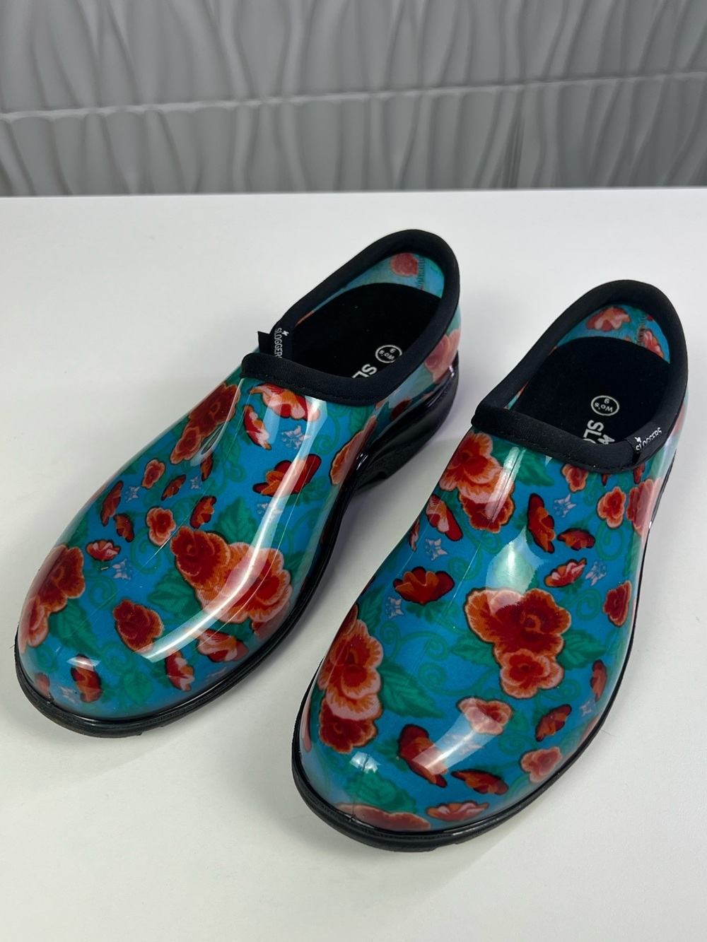 Sloggers Teal Floral Garden Shoes - Brand New